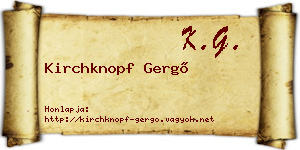 Kirchknopf Gergő névjegykártya